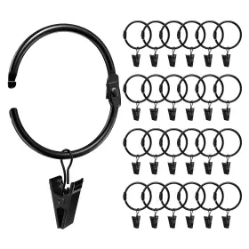 Ginbel Direct 793398562570 24 Pack 2 Inches Curtain Rings With Clips Openable Drapery Metal Clip Iron D