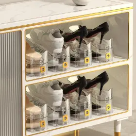 Shoe01 Giunjoe Shoe Slots Organizers Clear Space Saver Stackers For Closet S