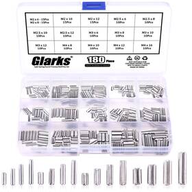 Glarks Glath-3 180pcs M2 M2.5 M3 M4 Slotted Spring Pin Assortment Kit Split Spring