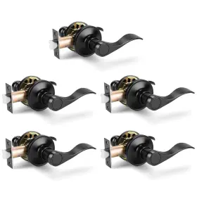 B07h2v1pwr Gobrico Matte Black Passage Door Lever Handles For Hall And Close 5 Pack