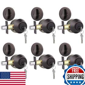 Gobrico B07s72p6bg 6 Keyed Alike Oil Rubbed Bronze Entrance Single Cylinder Deadbolts Same