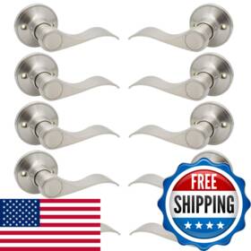 Gobrico B07w7bczgg 10 Pack Satin Nickel Dummy Door Levers Wave Style Single-side