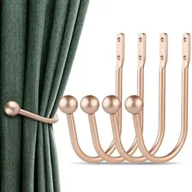 Gobutend 748293409505 Lamaty Curtain Holdbacks 4pcs Curtains Holder Wall Mounted Drapery Tiebacks