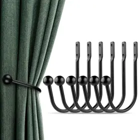 Gobutend 757611714863 Curtain Holdbacks 6 Pcs Curtains Holder Wall Mounted Drapery Tiebacks Retro Wind