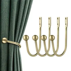 Gobutend 757611714924 Curtain Holdbacks 4 Pcs Curtains Holder Wall Mounted Drapery Tiebacks Retro