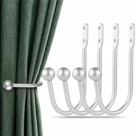 Gobutend 785768970450 Curtain Holdbacks 4 Pcs Curtains Holder Wall Mounted Drapery Tiebacks Retro