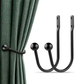 Gobutend 785768970467 Curtain Holdbacks 2pcs Curtains Holder Wall Mounted Drapery Tiebacks Retro Windo