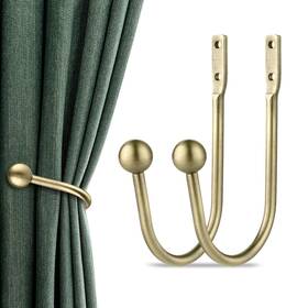 Gobutend La-brass-2 Curtain Holdbacks 2pcs Curtains Holder Wall Mounted Drapery Tiebacks Retro W
