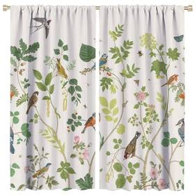 Godazzling 446315682631 Bird Blackout Windows Curtains Rod Pocket Colorful Nature Vintage Floral Tro
