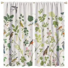 Godazzling 446315682631 Bird Blackout Windows Curtains Rod Pocket Colorful Nature Vintage Floral Tro