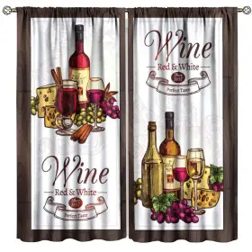 Fba-ydh-hj-style-9-1.07 Godazzling 1.14 Wine Blackout Window Curtains Vintage Rustic Style Drapes For K