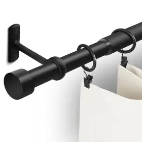 Yz-3286-1 Gogrinliv 1 Inch Curtain Rods For Windows 32 To 86 Black Rustic Rod Set