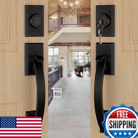 Goldenwarm B0cld6ngq7 Double Front Door Lock Set Oil Rubbed Bronze Handle