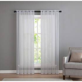 Goodgram 643989306642 2 Pack Basic Rod Pocket Sheer Voile Window Curtain Panels - Assorte