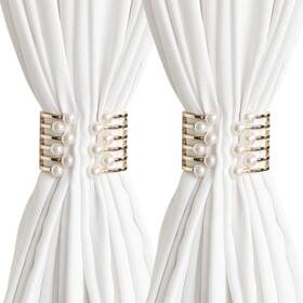 Goohosi Ct-015 2pcs Decorative Curtain Tiebacks Golden Pearls Holdbacks Drap
