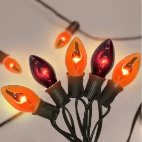 Goothy Ulp 7 -lr 25 1w 25ft C7 Halloween Orange Purple String Lights Outdoor Christmas Decorations