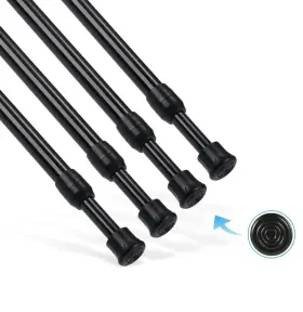 Rod-4-1.3 Goowin 4 Pcs Tension Rod Curtain No Drilling Spring Rustpr