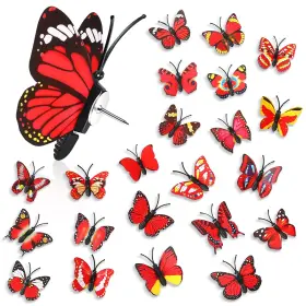 Bd01 Goozada 50packs Butterfly Thumb Tacks Decorative Push Pins Cute Red Pushp