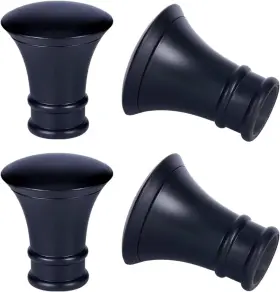 Find-wh0002-81a-us16 Gorgecraft 4pcs Plastic Curtain Rod Covers Black Trumpet 28mm 78x68mm