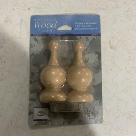 3-541-0 Graber Drapery Wood Pole Ends- Natural Finish 1-3/8 Inch - 35mm Rod