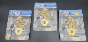 44294032729 Graber 3 Vtg Sensational Swags Solid Brass Gilded Ribbon Swagholder Holdback Nip