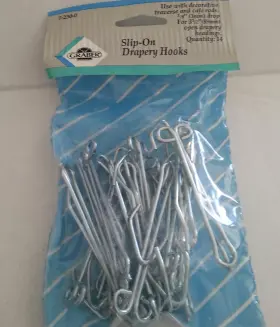 Graber 744759510594 3-inch Slip On Drapery Hooks With 1/8-inch Drop. 14 Per Bag