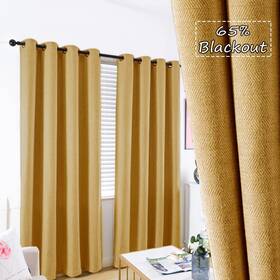 Grali-decor Caglrznblk2-5284c16 Grali-decor 84-inch Long Light Reducing Curtains Window Decoration Linen Tex