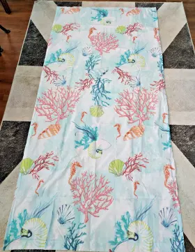 Gl-1804bwp Greenland Home Fashions Barefoot Bungalow Sarasota Curtain Panel Pair 84 Inch Multicolor Coastal Beach