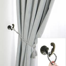 Gryfton 041814002651 2pcs Curtain Tiebacks Hooks Zinc Alloy Hanger Wall Holdback Holders Bronze Tone