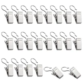 Jr-20y07-424 Gukbiay Small Heavy-duty Hook Clip Set 80 Pack Silver Curtain Clips Metal Han