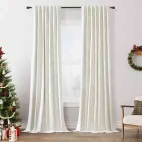 Gkymbtzgcl52120xyb Guken Ivory Linen Blackout Curtains 120 Inch Length 2 Panels Set For Living R