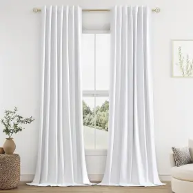 Gkymbtzgcl5284pb Guken White Linen Blackout Curtains 84 Inch Length 2 Panels Set For Living Ro