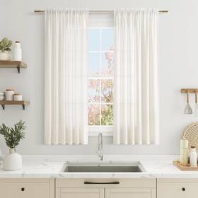 Guken Gkymrp5254ms Natural Linen Curtains 54 Inch Length For Living Room Bedroom 2 Panels