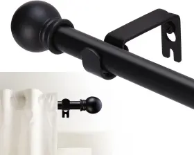 Gxoackj 702909559831 Curtain Rods For Windows 32-48 Inch 5/8 Decorative Black