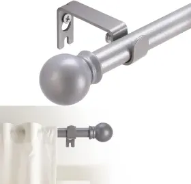 Gxoackj 702909559916 Curtain Rods For Windows 32-48 Inch 5/8 Decorative Silver 32-46