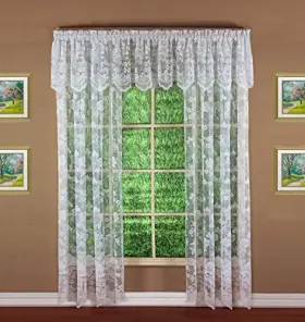 Lh6924p H.c. International Floral Vine Lace Panel 72 Inch 60w X 72l 60 W L Pack Of 1 White
