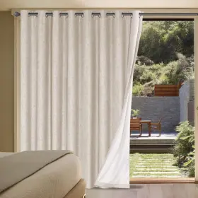 Part-hvtc-10084-c9natural-n H.versailtex Linen Blackout Curtain Durable Thick Textured Look 100% Bl