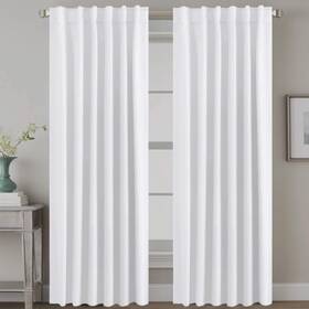 H.versailtex Part-p2hvbsolidbt-5296c40-new H.versailtex White Curtains Thermal Insulated Window Treatment Panels Room Da