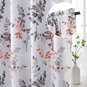 Part-p2rodss-greycoral-5284 H.versailtex Floral Curtains 84 Inches Long Printed Pattern Room Darkening Cu