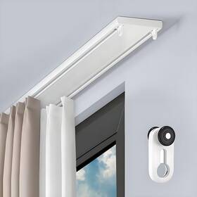 Habuaety Hcujbrod0001 Double Curtain Track Ceiling Mounted Dual Aluminum Rails Wall Mount D