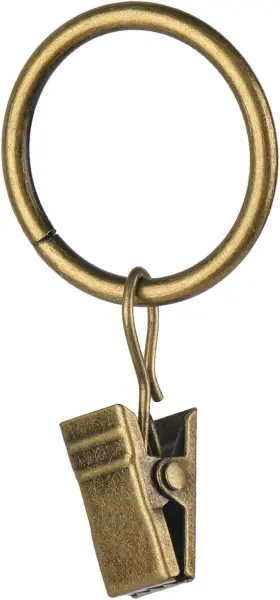 Clip30 Hanitronic 30 Pcs Antique Brass Clips Curtain Hooks 1-inch Inner Diameter