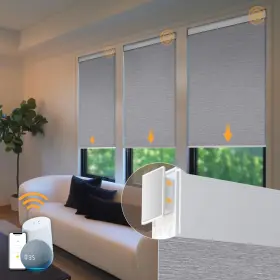Mh100 Hapadif Motorized Blinds No Drill Automatic For Windows Cordless Roller Shades