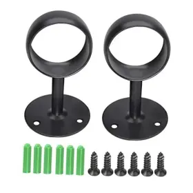Zque0317 Harskiyer Ceiling Mount Curtain Rod Bracket 2 Pack Stainless Steel Heavy Inch Black