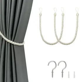 Hedonghexi 736542609080 Curtain Tiebacks Outdoor Elegant Decorative Holdback Modern Rope W Inch