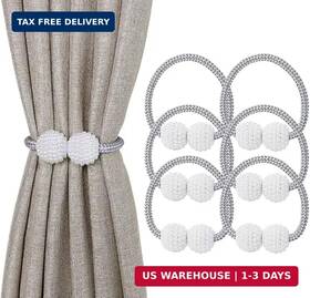 Heegood 725877839637 6 Pack Magnetic Curtain Tiebacks Rope Tieback Holders For Drapes