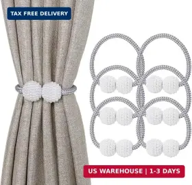 Heegood 725877839637 6 Pack Magnetic Curtain Tiebacks Rope Tieback Holders For Drapes