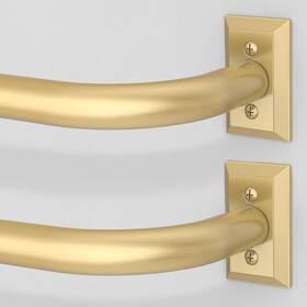 Hei Dear Hd07-2pack-gd-18-45--1inch Gold Curtain Rods 2 Pack Heavy Duty Wrap Around Rod For Windows 28 T