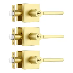 B0bvmb7dh1 Heittis 3 Pack Brushed Brass Interior Door Knobsheavy Duty Gold Knobkeyed