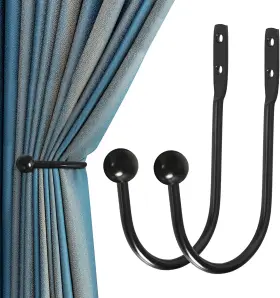 Hemour 445004362311 Curtain Holdback 2 Pcs Wall Mounted Drapery Tiebacks With Screws Heavy Duty Me