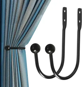 Hemour 726084933972 Curtain Holdback 2 Pcs Wall Mounted Drapery Tiebacks With Screws Heavy Duty
